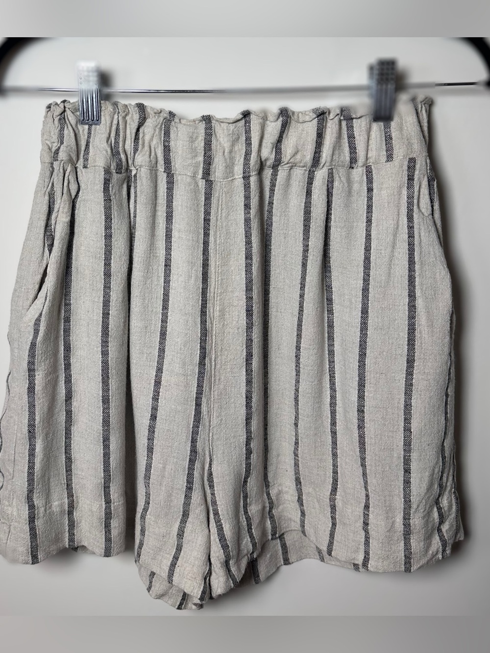 Urban Outfitters Striped Linen Blend Pull-On Shorts | Size Medium